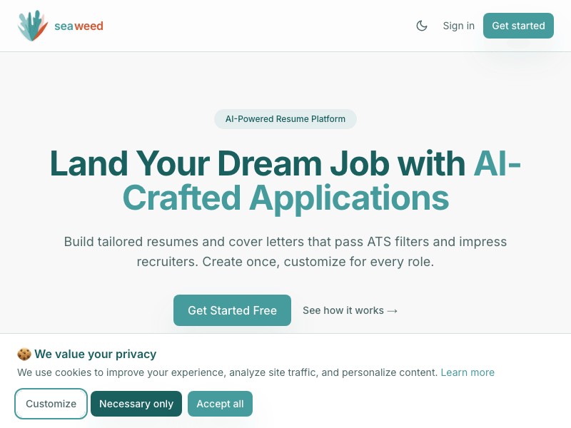 Seaweed workflow demonstration