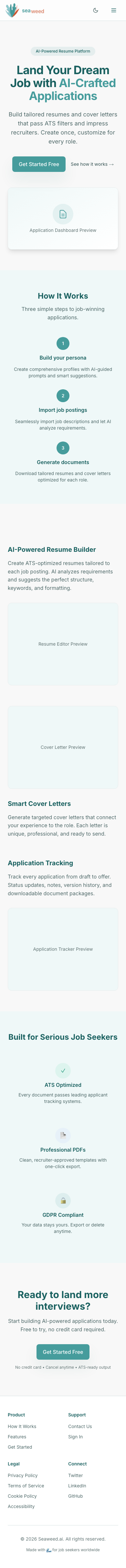Seaweed mobile view - apply on the go